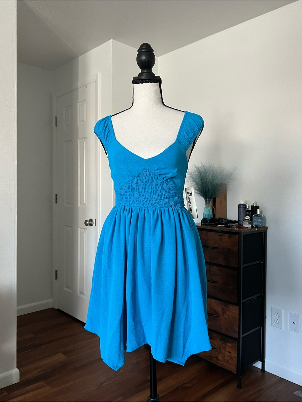 Summer Dress Blue Smocked Mini Dress NWT Size XXS Women’s